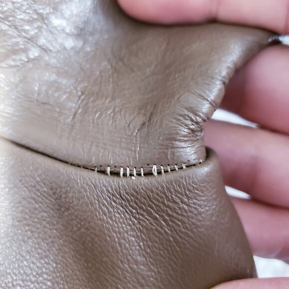 Vintage Tan Mink Leather Trim Coat Mid-Length 1960s Fur Coat - Picture 15 of 15